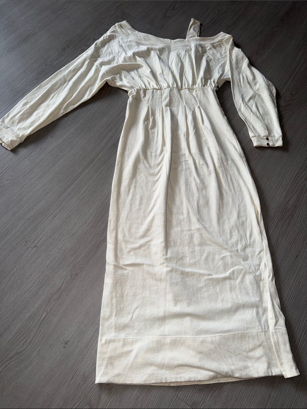 Free People beach Off-Shoulder Cream Maxi Dress with Side Button Detail Xs - Picture 3 of 7